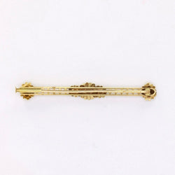 Broche barrette en or jaune et perles fines - Castafiore