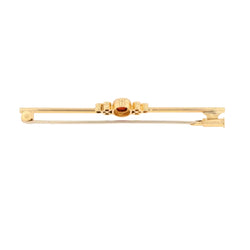 Broche Barrette en or jaune, grenat et diamants - Castafiore
