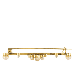 Broche Barrette en or jaune, perles et diamants - Castafiore