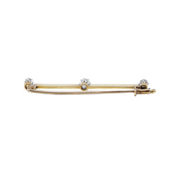 Broche Barrette en or jaune, platine, et Diamants - Castafiore