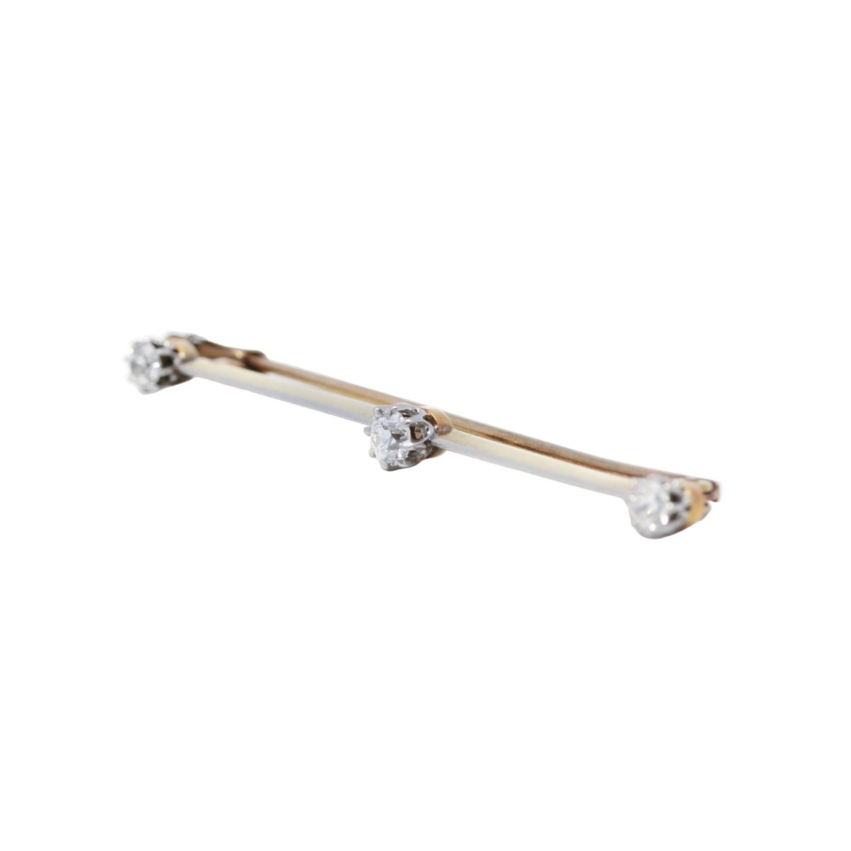 Broche Barrette en or jaune, platine, et Diamants - Castafiore