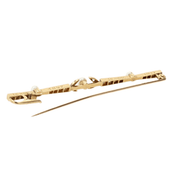 Broche Barrette en or jaune, platine et diamants - Castafiore
