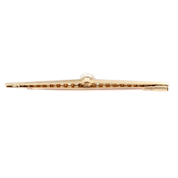 Broche Barrette en or jaune, platine, perle et diamants - Castafiore