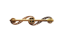 Broche Barrette en or jaune, platine, turquoise et diamants - Castafiore