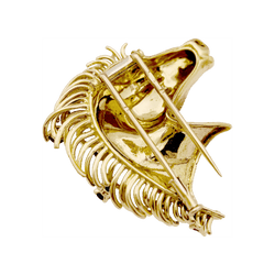 Broche Barrette en or jaune, rubis, saphir, émeraude et diamants - Castafiore
