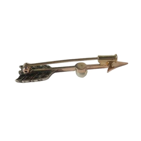 Broche Barrette en or rose, perle et diamants - Castafiore