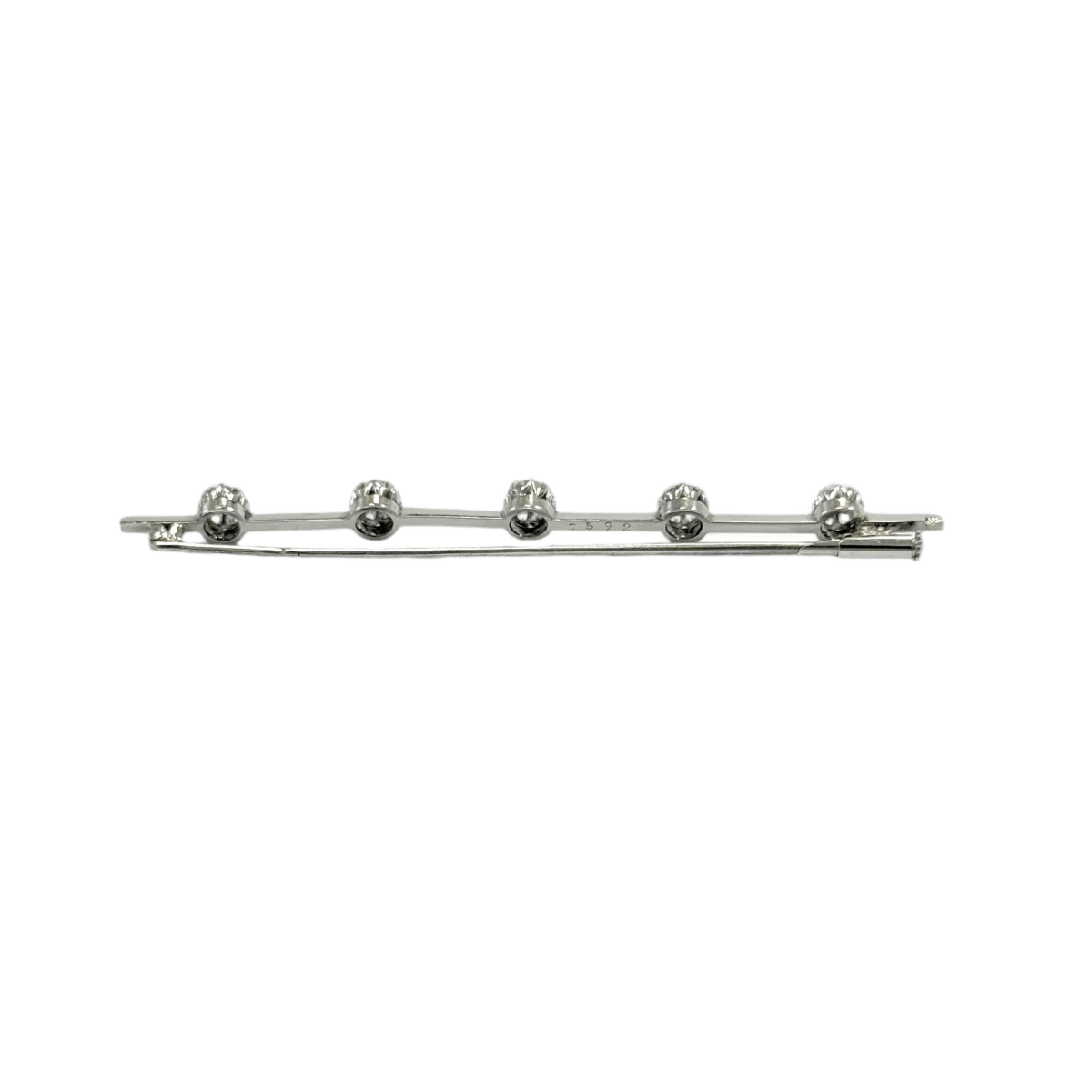 Broche Barrette en platine et diamants - Castafiore