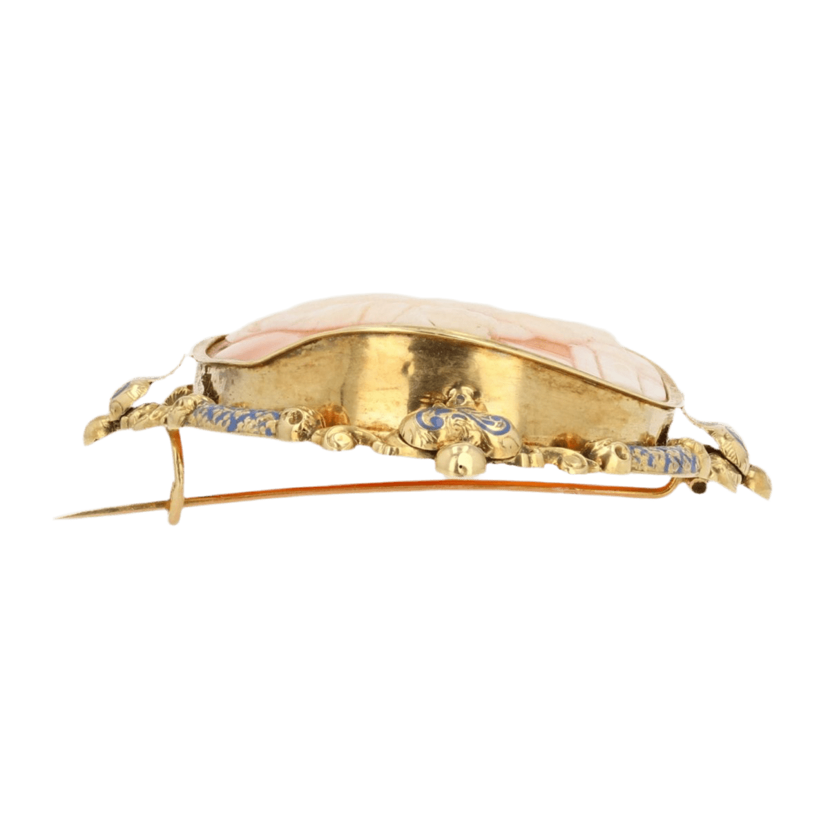 Broche Camée en or jaune et perles - Castafiore