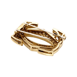 Broche CARTIER "Double C" en or jaune et diamants - Castafiore
