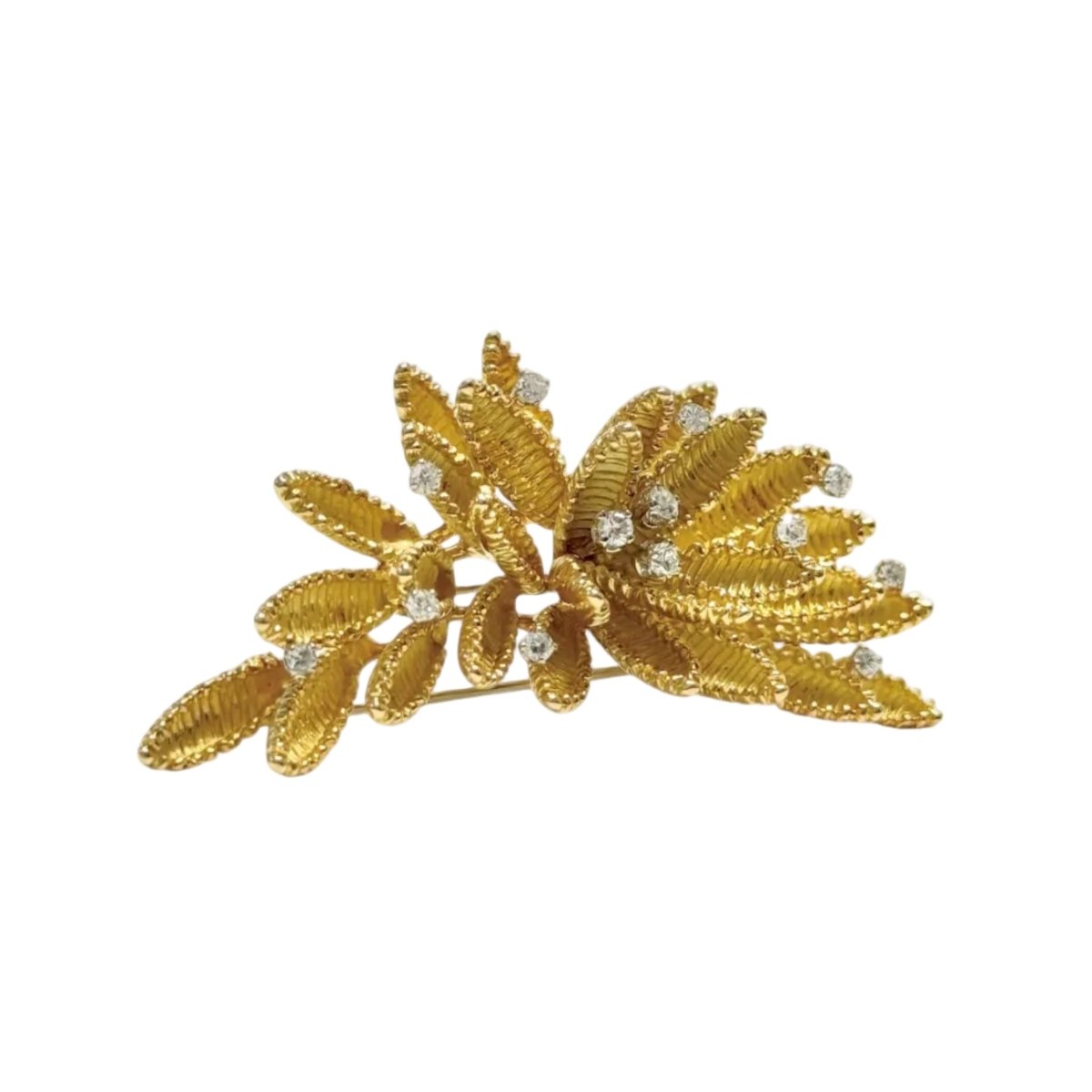 Broche Clip EDOUARD RICHARDS en or jaune, perles et diamants - Castafiore