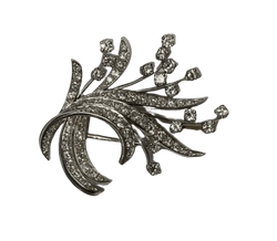 Broche Clip en or blanc et diamants - Castafiore