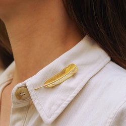 Broche Clip HERMÈS en or jaune - Castafiore