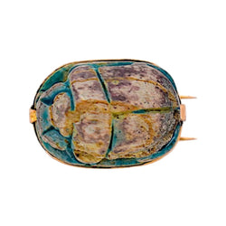 Broche Double Barrette en or jaune et bois émaillé - Castafiore