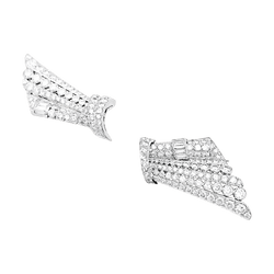 Broche Double-Clip en or blanc, platine et diamants - Castafiore