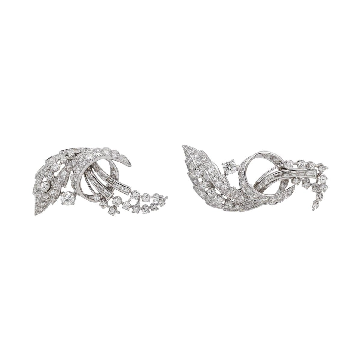 Broche Double Épingle en or blanc et diamants - Castafiore