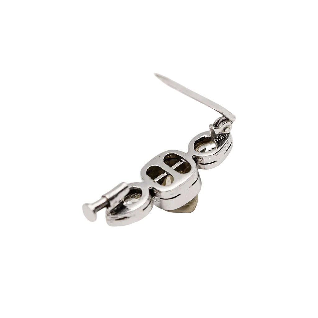 Broche en argent et diamants - Castafiore