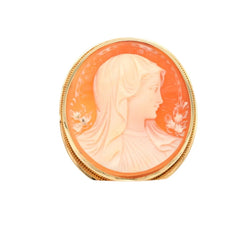 Broche en or jaune et camée - Castafiore