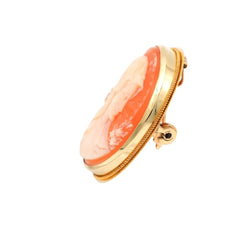 Broche en or jaune et camée - Castafiore
