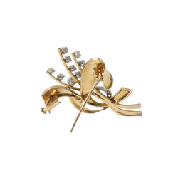 Broche en or jaune, platine et diamants 1,05 carats - Castafiore