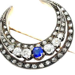 Broche en or rose et diamants "Croissant de Lune" - Castafiore