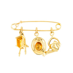 Broche Épingle CARTIER "Le Jardinier" en or jaune - Castafiore