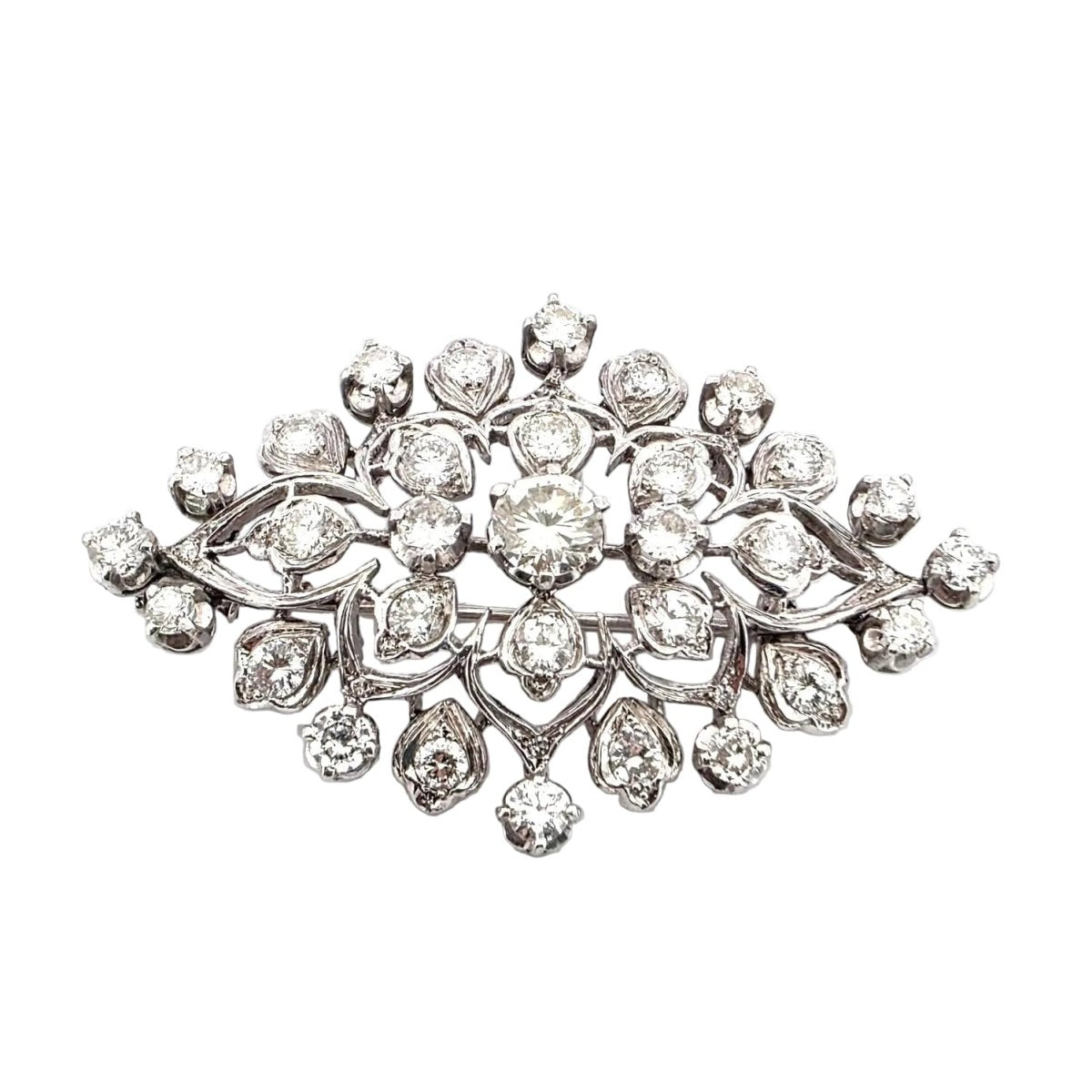 Broche Épingle en or blanc et diamants - Castafiore
