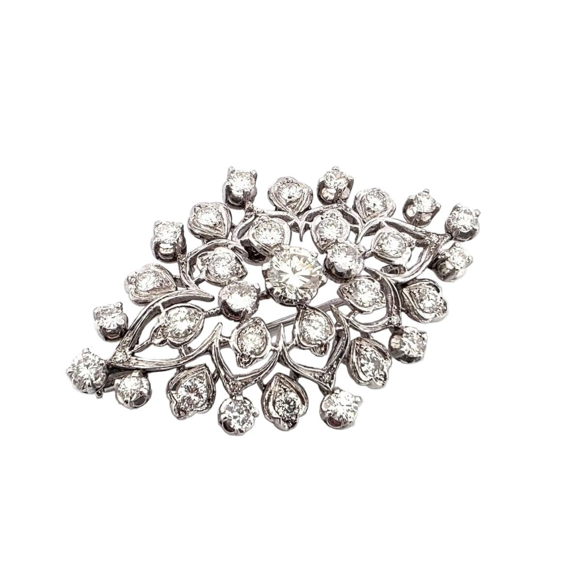 Broche Épingle en or blanc et diamants - Castafiore