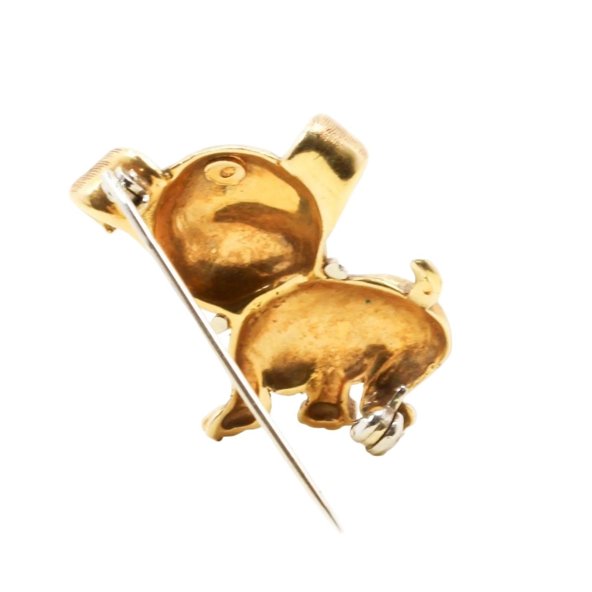 Broche Épingle en or blanc, or jaune, émail et saphirs - Castafiore