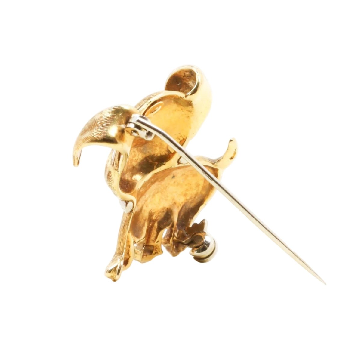 Broche Épingle en or blanc, or jaune, émail et saphirs - Castafiore