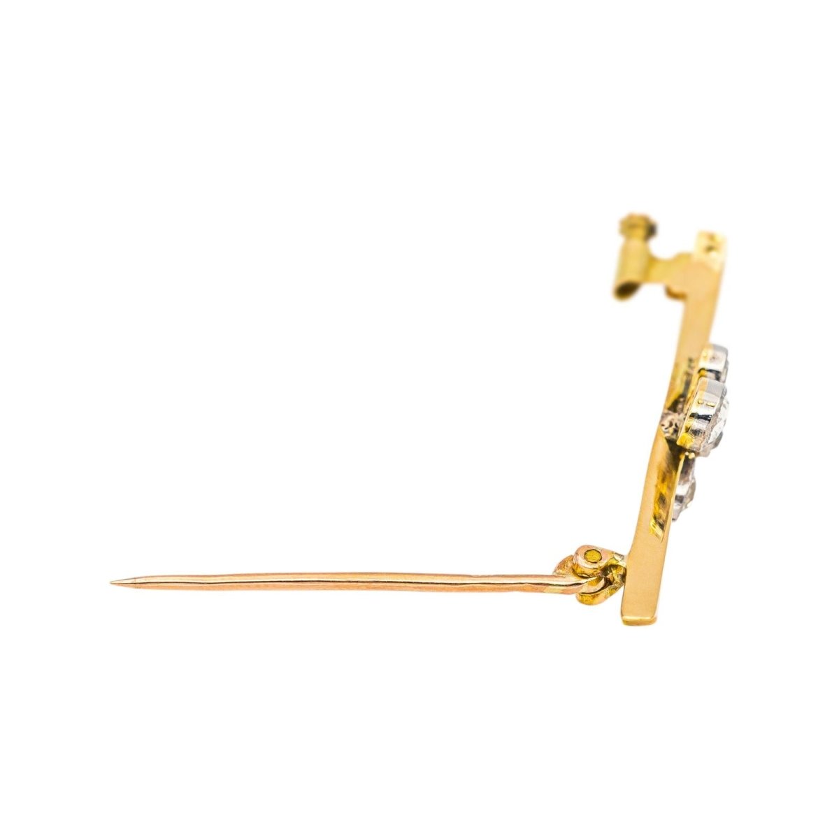 Broche Épingle en or blanc, or jaune et diamants - Castafiore