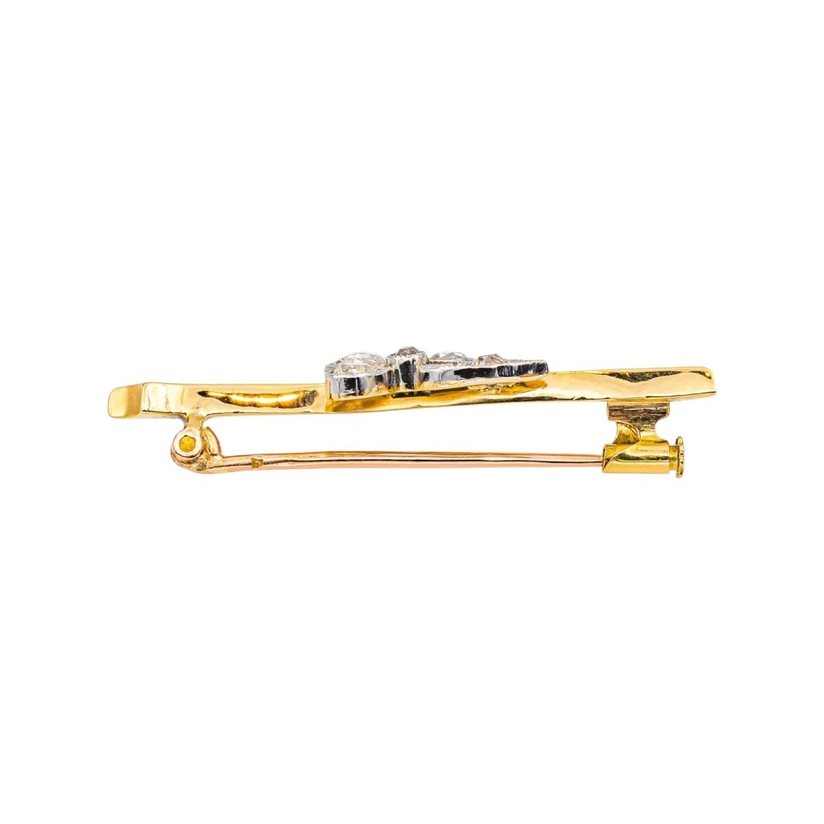Broche Épingle en or blanc, or jaune et diamants - Castafiore