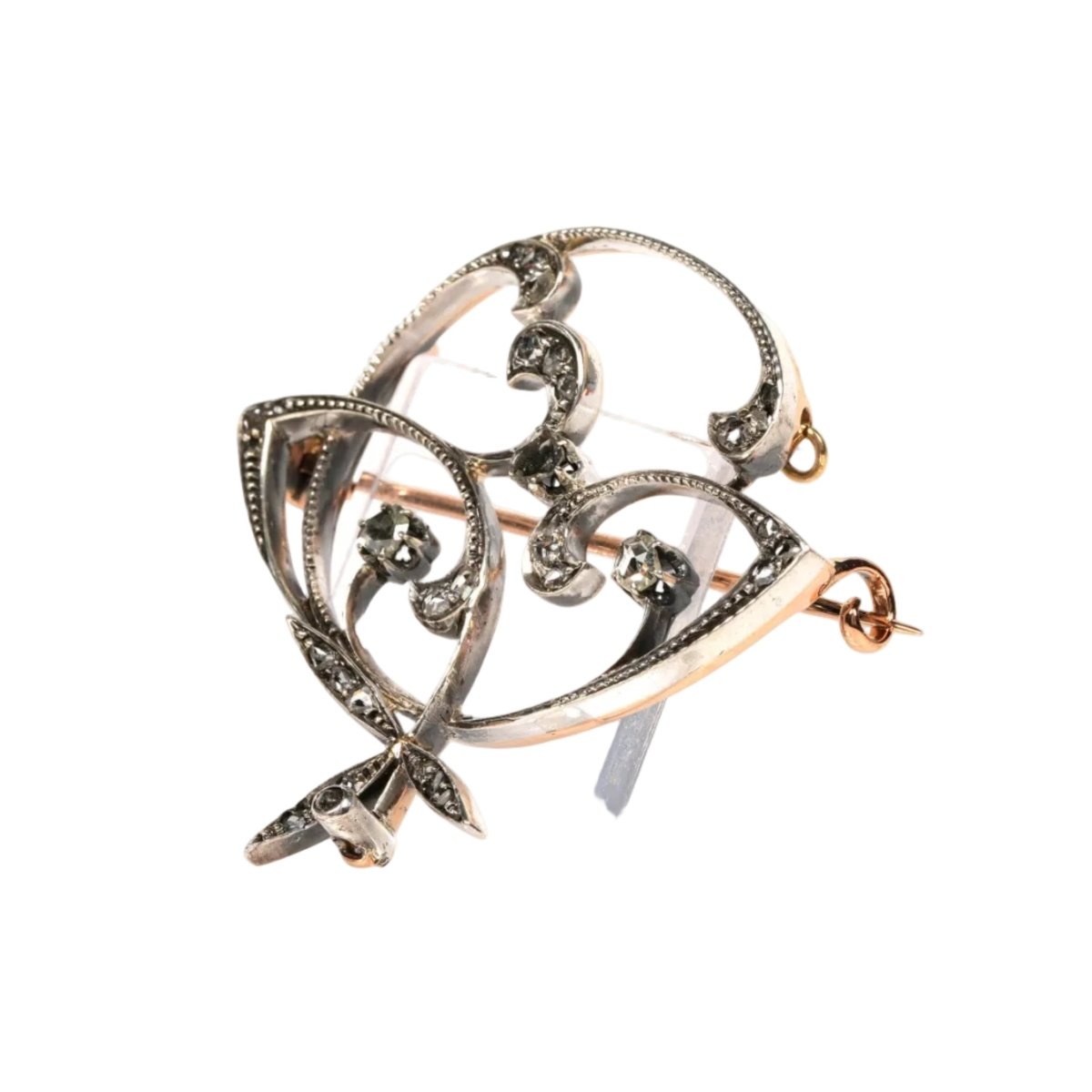 Broche Épingle en or blanc, or jaune et diamants - Castafiore