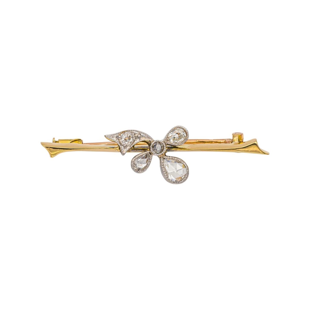 Broche Épingle en or blanc, or jaune et diamants - Castafiore