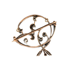 Broche Épingle en or blanc, or jaune et diamants - Castafiore