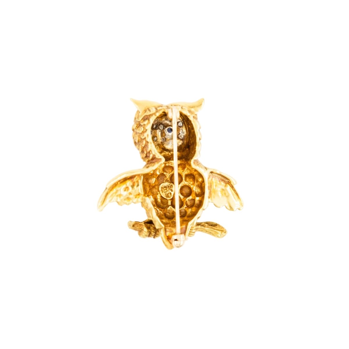 Broche Épingle en or blanc, or jaune, saphirs et diamants - Castafiore