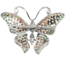 Broche Épingle en or blanc, péridot, citrine, topaze et diamants - Castafiore
