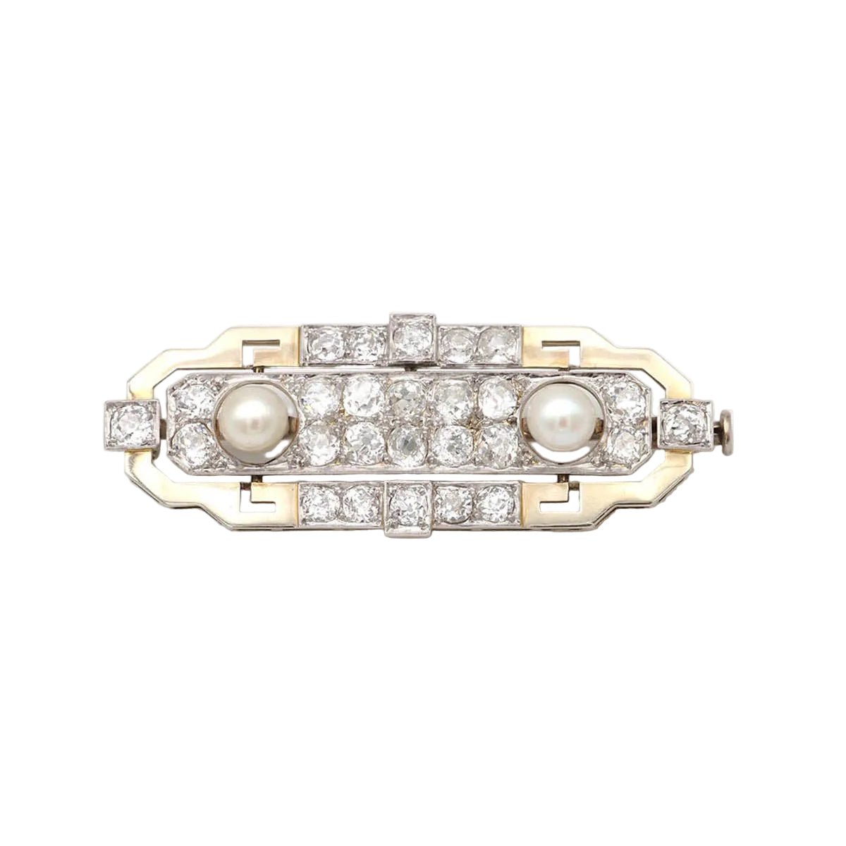 Broche Épingle en or blanc, perles et diamants - Castafiore