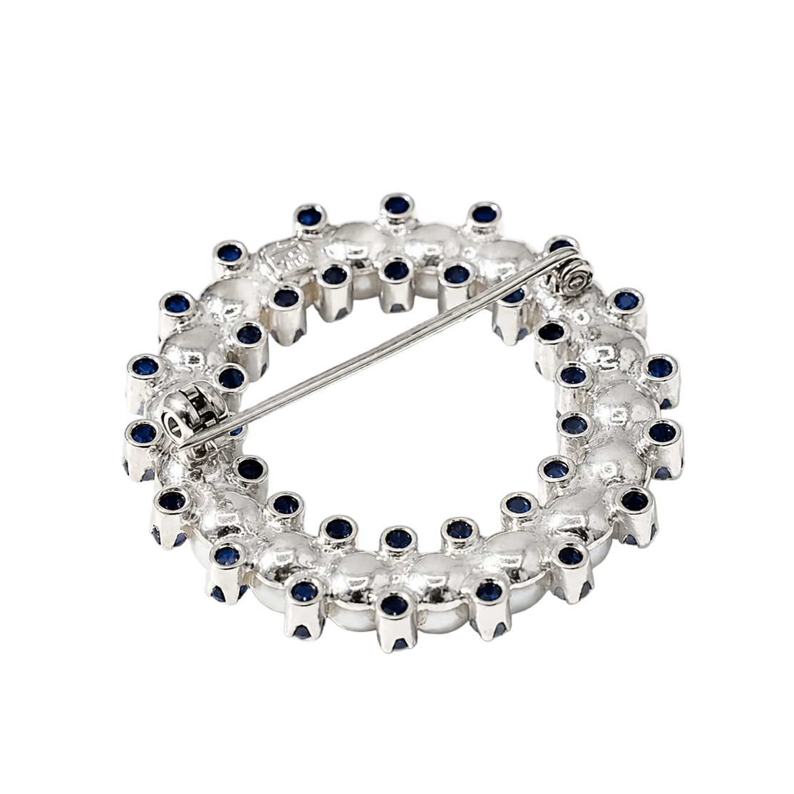 Broche Épingle en or blanc, perles et saphirs - Castafiore