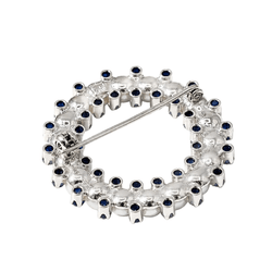 Broche Épingle en or blanc, perles et saphirs - Castafiore