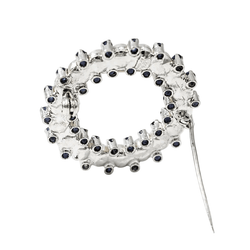 Broche Épingle en or blanc, perles et saphirs - Castafiore