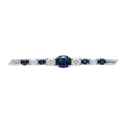 Broche Épingle en or blanc, saphirs et diamants - Castafiore