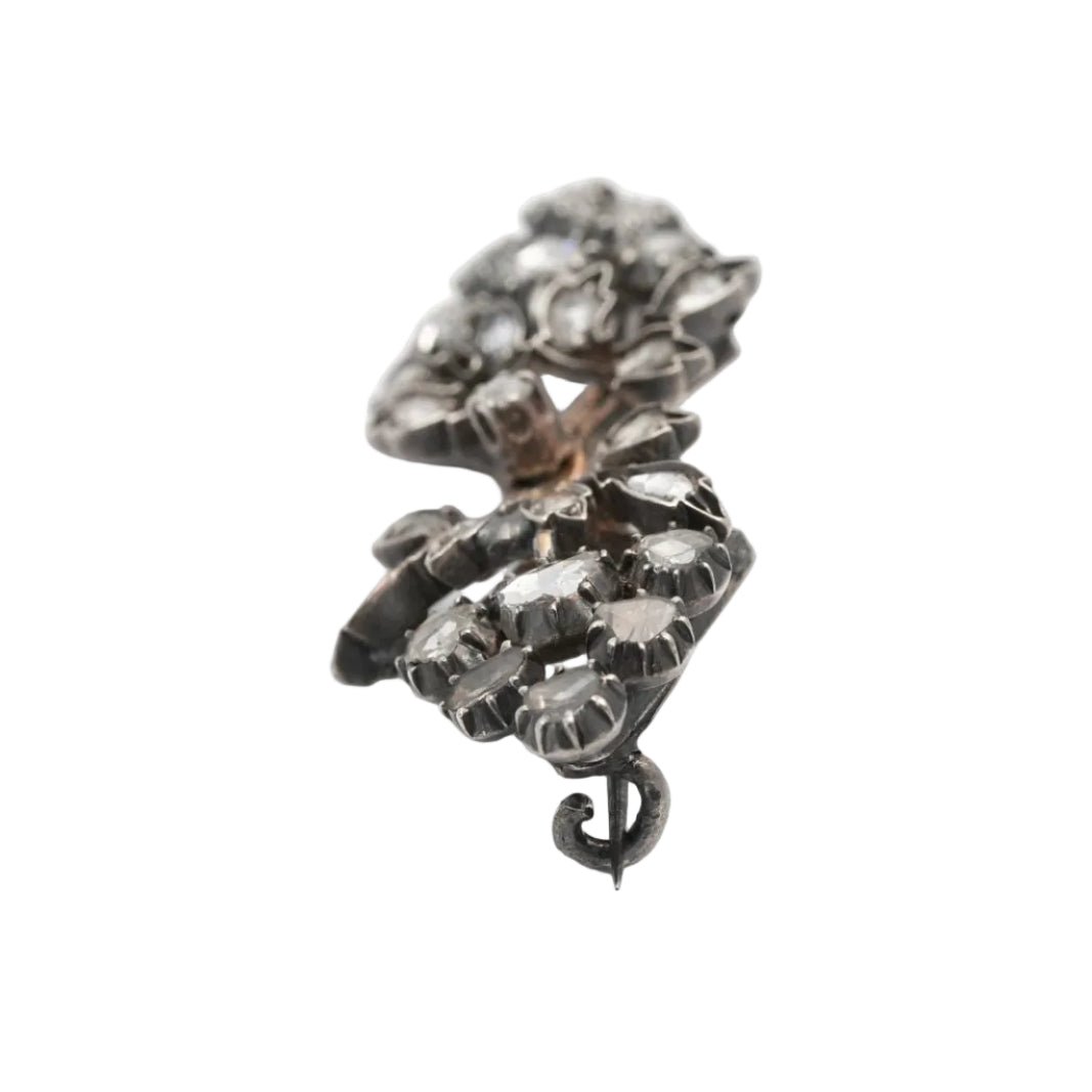 Broche Épingle en or jaune, argent et diamants - Castafiore