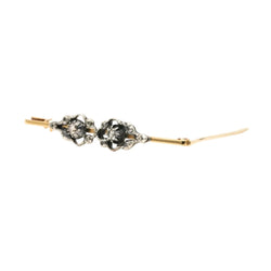 Broche Épingle en or jaune, argent et diamants - Castafiore