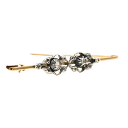 Broche Épingle en or jaune, argent et diamants - Castafiore