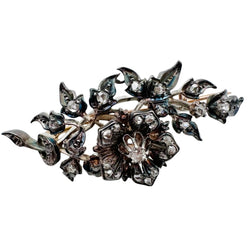 Broche Épingle en or jaune, argent et diamants - Castafiore