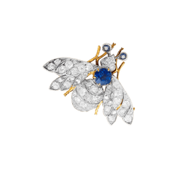 Broche Épingle en or jaune, argent, saphirs et diamants - Castafiore