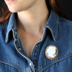 Broche Épingle en or jaune et agate - Castafiore