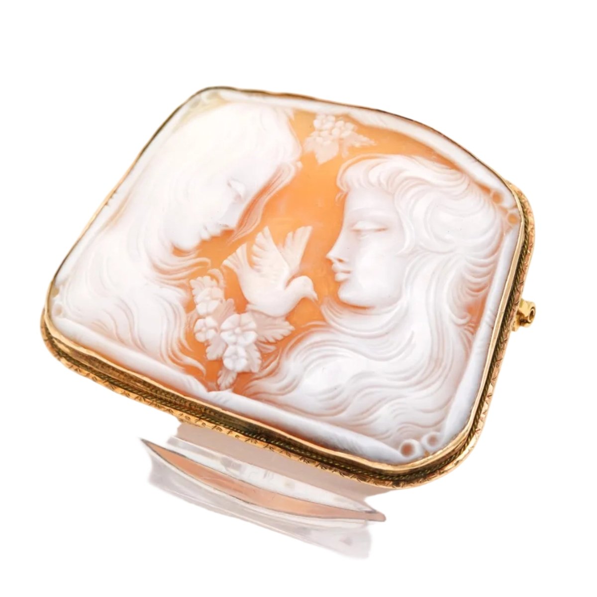 Broche Épingle en or jaune et camée - Castafiore