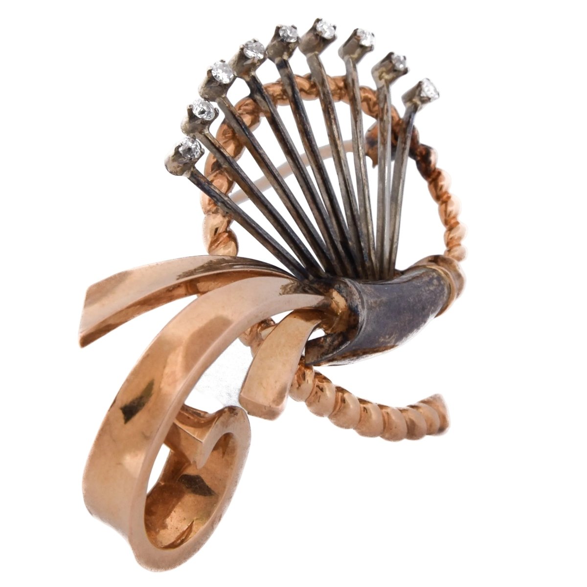 Broche Épingle en or jaune et diamants - Castafiore
