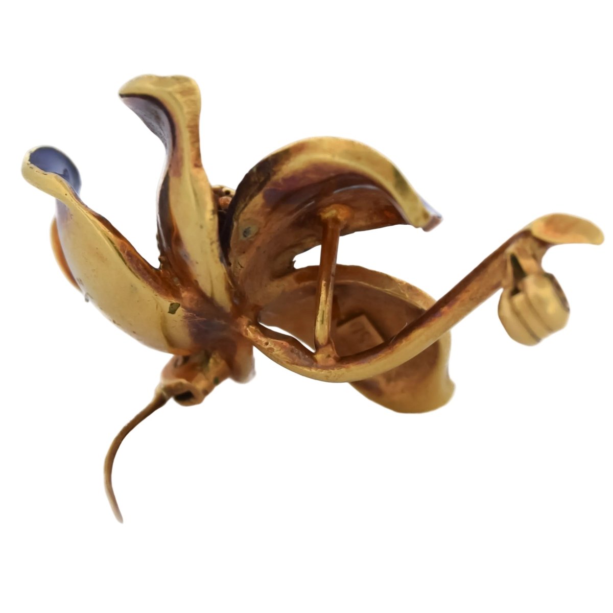 Broche Épingle en or jaune et émail - Castafiore